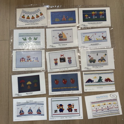 15 LOT BABY BOY/GIRL SMOCKING PLATE PATTERN Sailboat, Dinosaur, Whale, Cars CUTE
