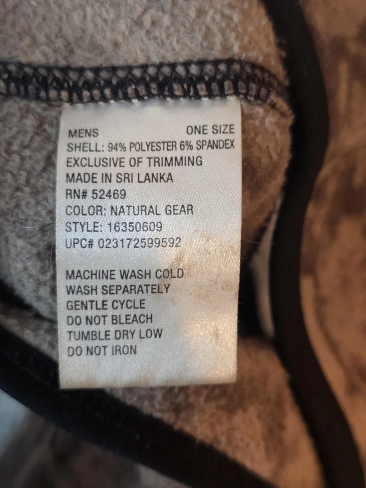 Remington Hat Balaclava Mens One Size Natural Gear Camo Fleece Hunting Warm Foto 3 de 3