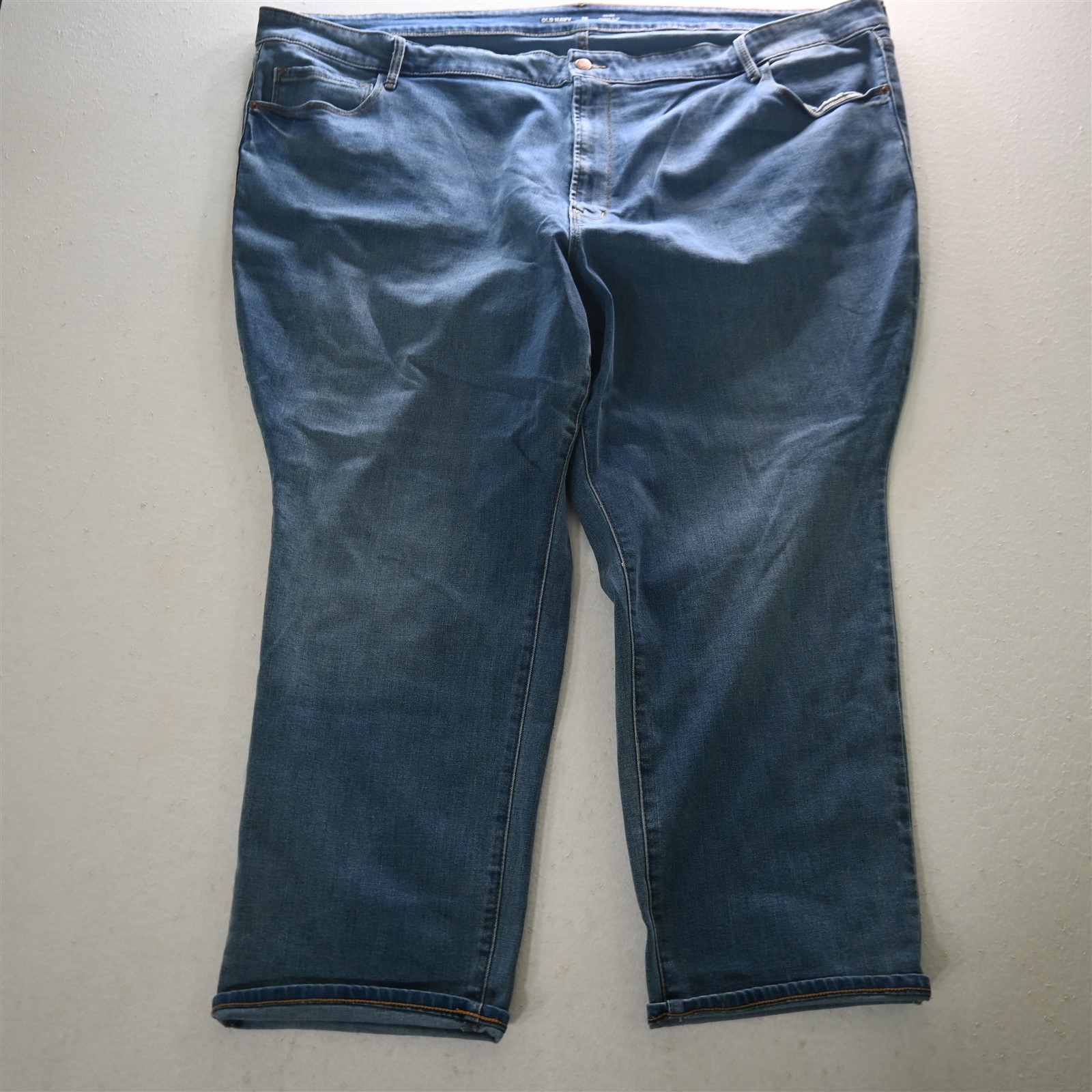Old Navy 30S Mid Rise Power Slim Straight Medium Stretch Denim Womens Jeans
