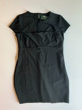 Wild Fable Black Bodycon Mini Dress Size Large Short Sleeve Cutout Front –BX8