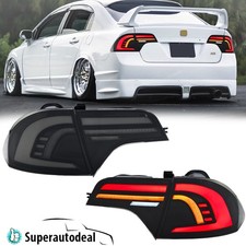 Pair Full Led Tail Lights For 2006-2011 Honda Civic Sedan Rear Brake Lamp