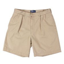 VTG Polo Ralph Lauren Tyler Short Mens 36 fit 34-35 Tan Pleated Chino Shorts