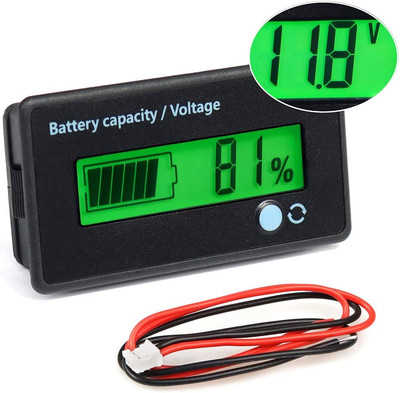 Battery Meter with Alarm Capacity Voltage Monitor DC 12V 24V 36V 48V 60V 72V 84V