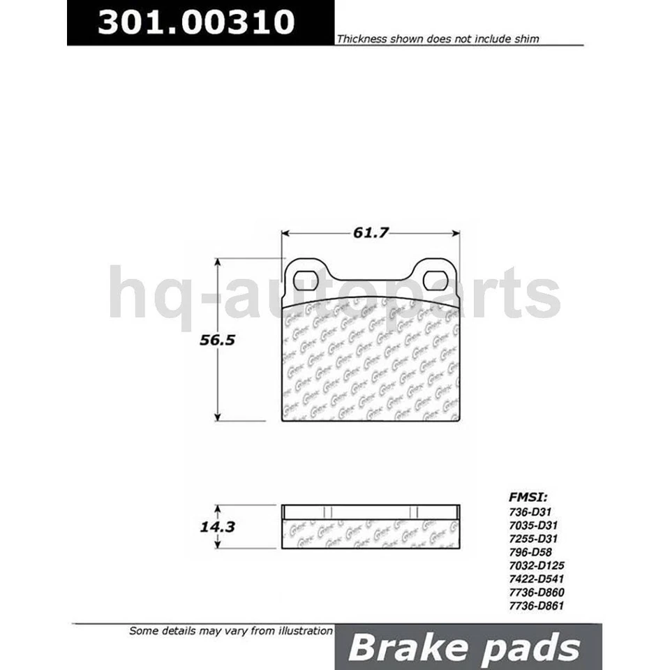 Pastillas de freno para Mercedes-Benz 280E 1981 1980 1979 Foto 3 de 4
