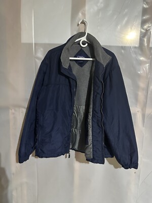 Men s Catalina Lined Blue Coat With Hood Size Large