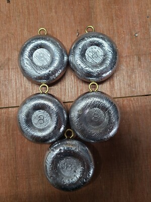 5 pack 8 Oz Disc Sinker. Duck hunting, River fishing. 