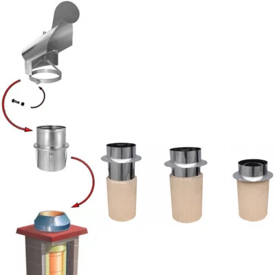 ADATTATORE PER CANNA FUMARIA CERAMICA 🔥 Ø 150 180 200 ESTENSIONE RIDUZIONE TRANSIZIONE