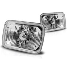 HeadLights Assembly 7 inch Rectangular Conversion Factory Replacement Clear Lamp