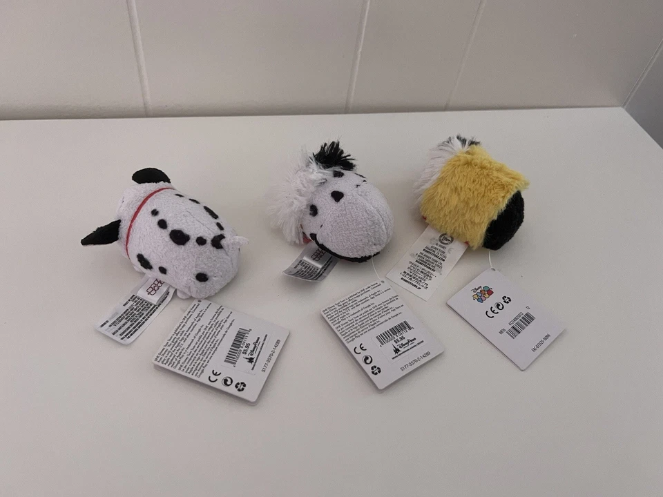 Disney Store 101 Dálmatas Mini Tsum Tsum Peluche Juego De 3 Nuevo Con Etiquetas Cruella Foto 3 de 4