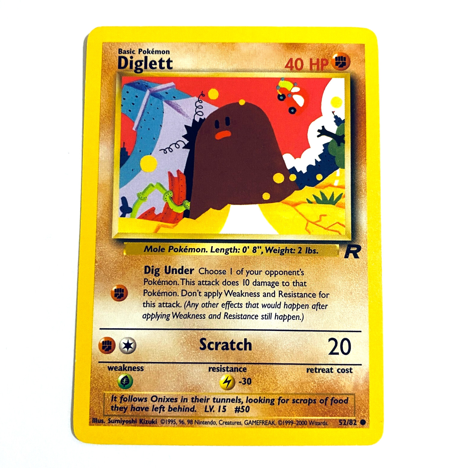 VTG Vintage Pokemon TCG Card: Diglett 52/82 Team Rocket Unlimited WOTC NM