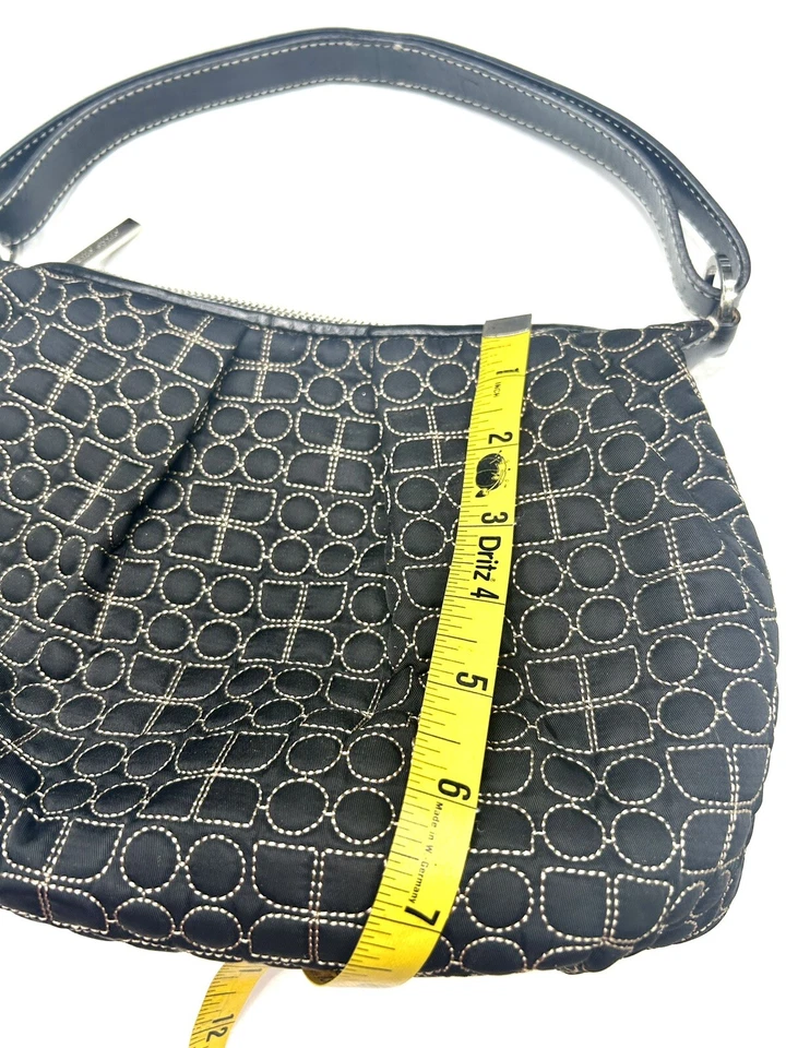 Bolso de mano pequeño de colección Kate Spade de tela cosida con ribete de cuero negro Foto 4 de 4