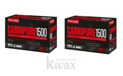 (EUR 140,06/kg) 2er-Pack - Body Attack - CARNIPURE 1500 - 2 x 120 Kapseln
