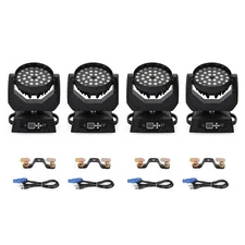 1/2/4 Pcs 36 x 10W RGBW 4in1 LED Zoom Moving Head 360W Wash Stage Light DMX 15CH