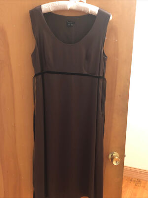 Theory Brown Silk Dress Size 10 | eBay