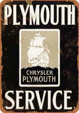 METAL SIGN - Chrysler Plymouth Service - Vintage Look Reproduction