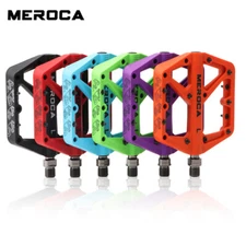 MEROCA 9/16" Bike Pedal MTB Road Bicycle Nylon Sealed Bearing Non-Slip Pedals