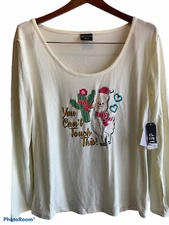 dELiA*s Size XL "Cant Touch This" Llama Long Sleeve Pullover Soft NEW/TAGS $40.