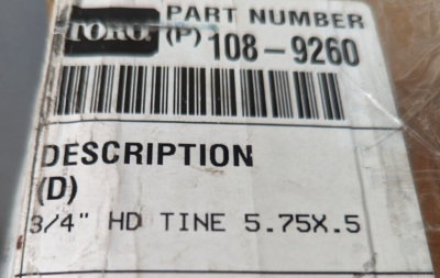 Fairway 108-9260 Toro Tine HD, Attacco 3/4 5,75 X 0,77, 0,51 Procore (G8BD) - Foto 4