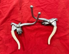 vintage Mafac Brake Lever Set Drop Bar white Cover Safety Levers Peugeot U-08