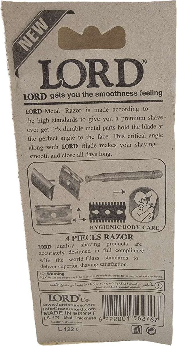 Lord L122C Safety Razor with Detachable Comb – Durable, Versatile