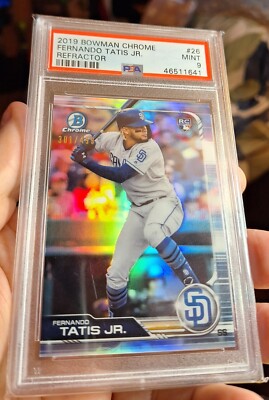 2019 Bowman Chrome Fernando Tatis Jr ROOKIE Refractor 301/499  PSA MINT 9 RC SP