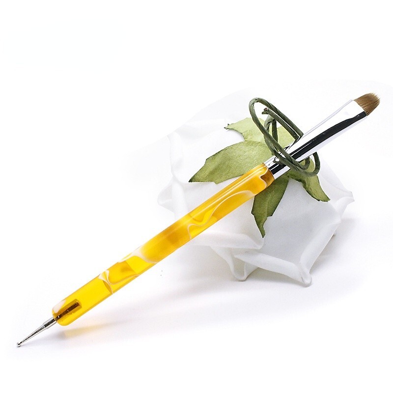 Kolinsky Nail Art Brush French Double Head Acrylic Nails Brush Nail