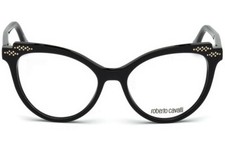 Roberto Cavalli Lucca RC5064 001 Black Cat Eye Eyeglasses Frame 52-17-140 5064