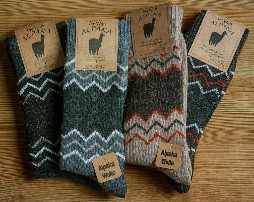 Alpaca Thermal Wool Socks for Women and Men - 4 PAIRS - Thick Knitted | 3099