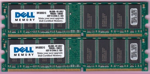2GB 2x1GB PC3200 DELL SNPJ0203C/1G ELPIDA DDR-400 Desktop Ram Memory Kit DDR1 - Bild 2 von 4