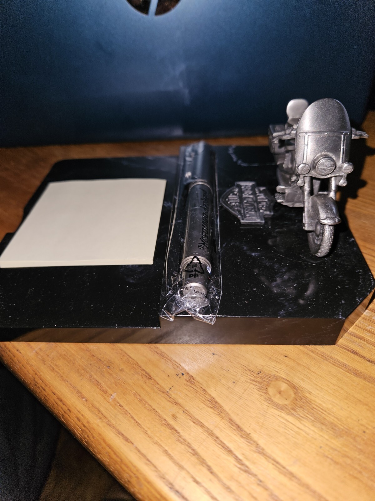 Harley Davidson Desk Set Marble Base Pewter Harley eBay