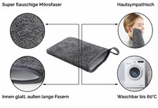 5 Stück Microfaser Waschhandschuhe - Superweich & Saugstark