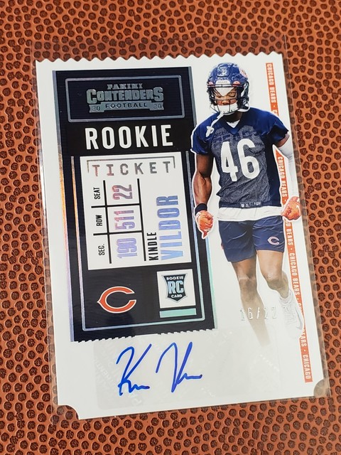 2020 Panini Contenders Kindle Vildor ROOKIE TICKET STUB AUTO /22 Chicago Bears