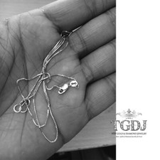 1MM SOLID 14K WHITE GOLD SHINY ITALIAN BOX CH...