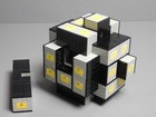 450+ Legos (1 lb 11 oz) makes 18 Piece PUZZLE Burr MADE FROM Gray LEGOs w/ info — photo 2