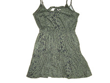 Olive Leopard Print Dress Size Large Cheetah Print Ties in Back
