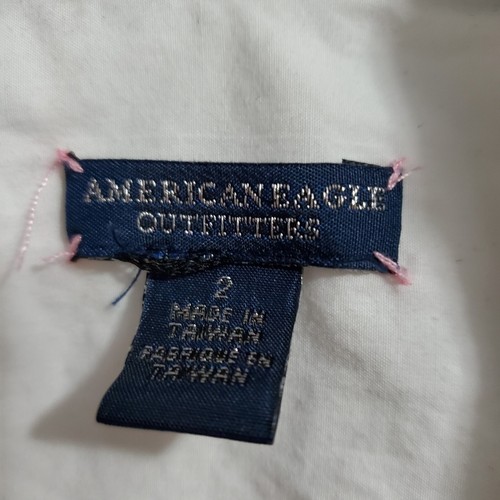 American Eagle Outfitters große Smoking-Stil Bluse Damen weiß Knopfleiste - Bild 3 von 7