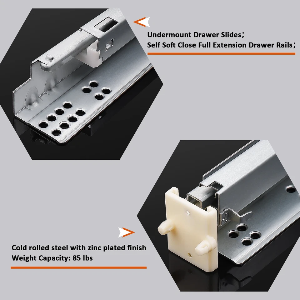 Corrediças de gaveta de montagem traseira automacias embaixo/inferior 18 polegadas/21 polegadas - Imagem 4 de 4