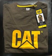 CAT Caterpillar Men's Relaxed Fit T Shirt, Color Brown, Size Small, Durable.  