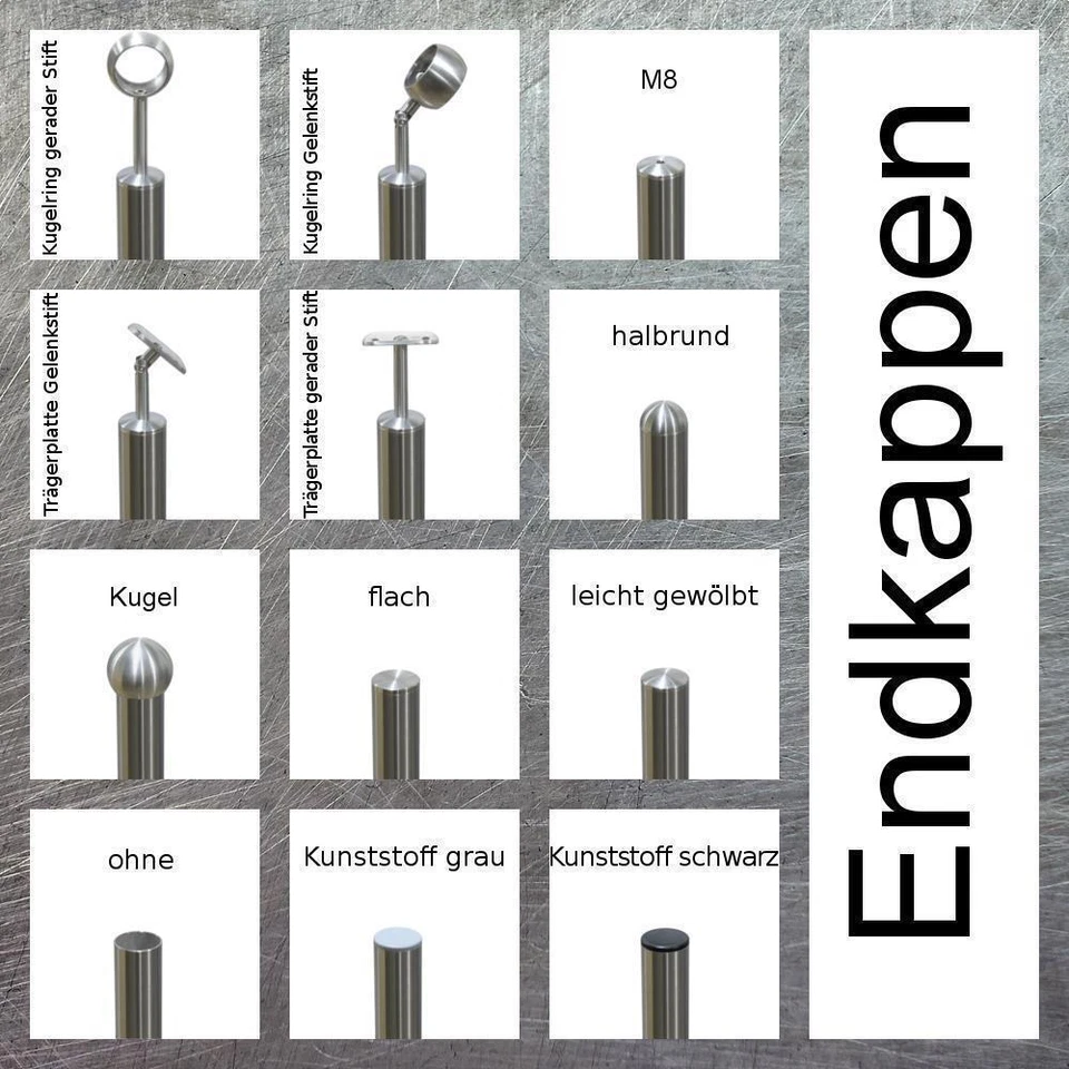Edelstahl Pfosten Stütze V2A Handlaufhalter Aufmontage Seitenmontage Betonieren - Bild 2 von 4