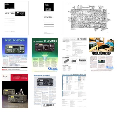 ICOM IC-R7000 R7000 INSTRUCTION + SERVICE MANUAL + BROCHURE + 11x17 ...