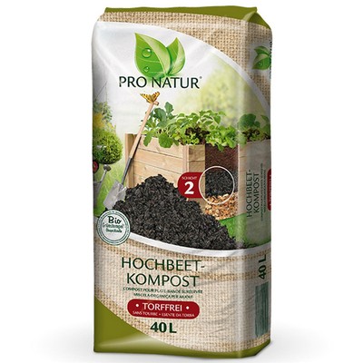 ProNatur Hochbeet Kompost 40L Gemüseerde Pflanzerde Gartenerde Bio Erde