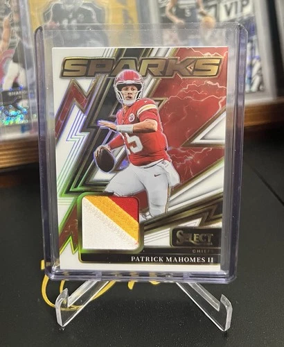 2025 Panini Select - Patrick Mahomes #SPK-PMS White Sparks 3 Color Mem Patch /99