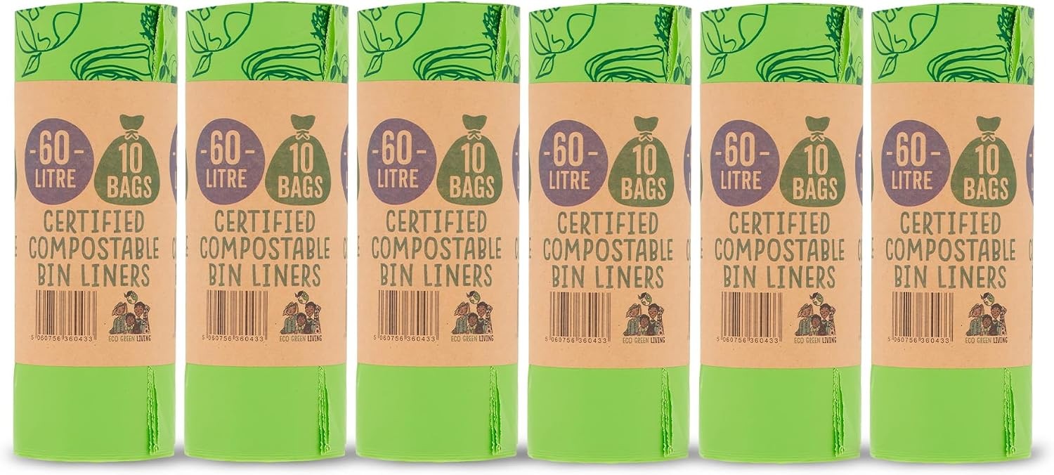 Rackhams Green 60L Compostable Waste Bags | 6 Rolls Of 10 Bags | Eco Living - Image 3