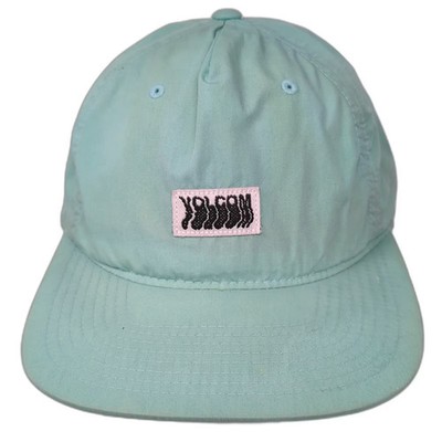 Volcom 5 Panel Cap Blue OS Adjustable Strapback Embroidered Patch Logo Hat Flat