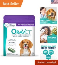 30 Count Dental Chews for Medium Dogs - Plaque Reduction Oral Hygiene