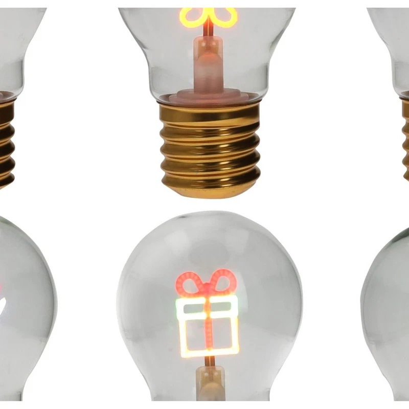 Lampadina Decorativa Natale Merry Christmas BRANDANI Vetro Decori Assortiti, fotografia 6 di 9