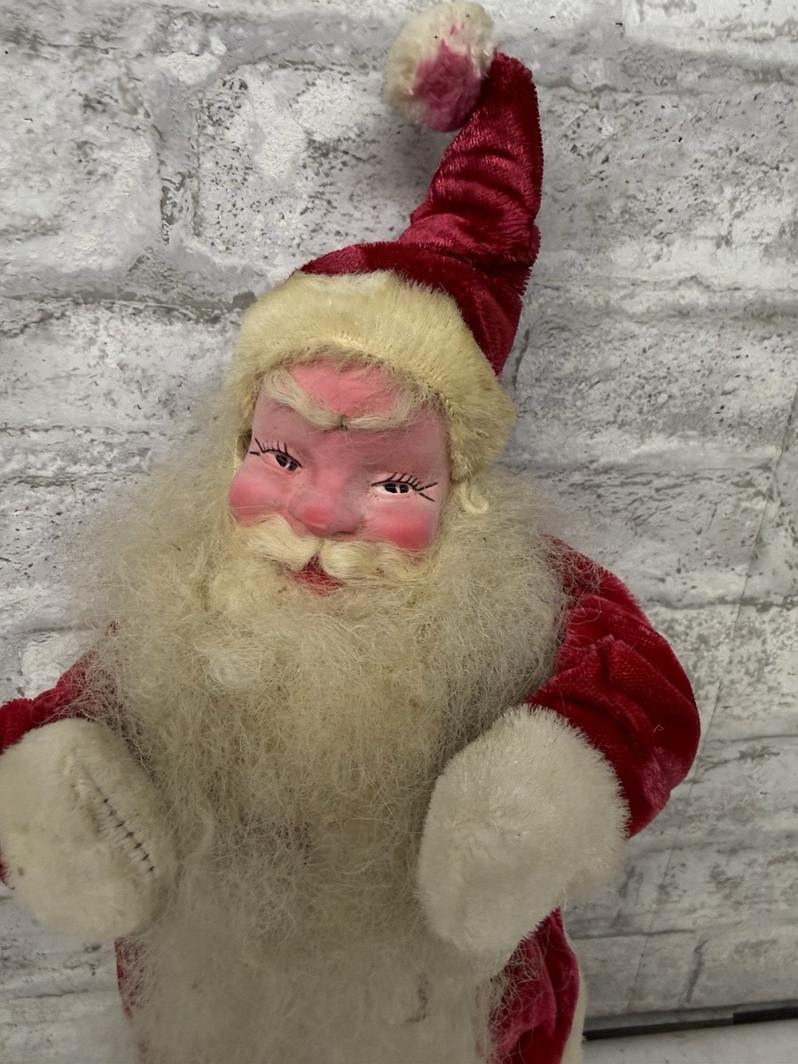 Harold Gale Santa Claus Doll Velvet Suit White Boots Vintage
