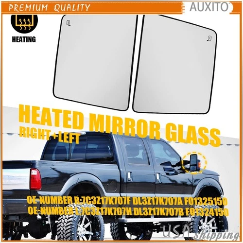 For Ford F150 Super duty 13-19 Left Right Side Door Wing Mirror Glass Heated H