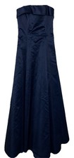 Navy Blue Strapless Formal Prom Dress 7/8 Long Bridesmaid Evening Gown