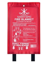 KARAN KING Safety Fire Blanket Red EN-1869:1997 Safety Fire Blanket